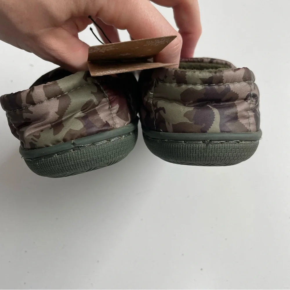 Capelli New York Slippers Dinosaur Camo Lined Traction Soles Olive Army Green